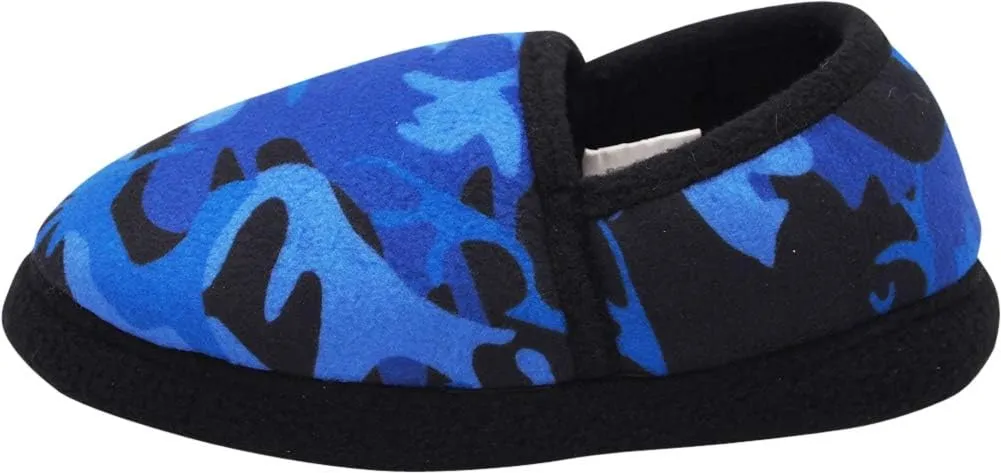 NORTY Fleece Slippers for Boys - Slip-On Toddler House Shoes with a Memory Foam Footbed - Runs One Size Small