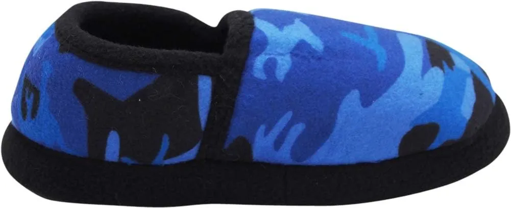 NORTY Fleece Slippers for Boys - Slip-On Toddler House Shoes with a Memory Foam Footbed - Runs One Size Small