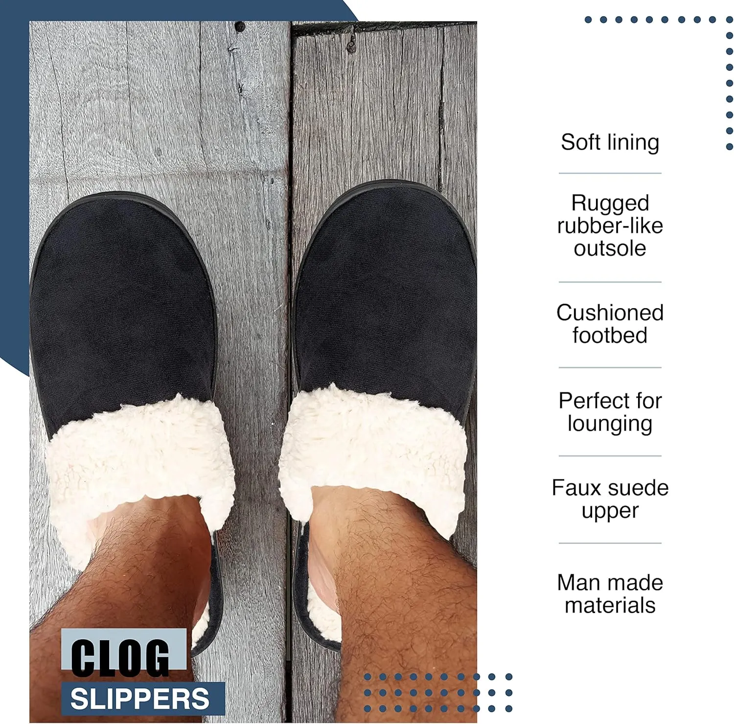 NORTY Slip-On Clog Slippers - Men's Slippers - House Slippers for Men - Slippers with Memory Foam - Men's House Slippers - Men's House Shoes