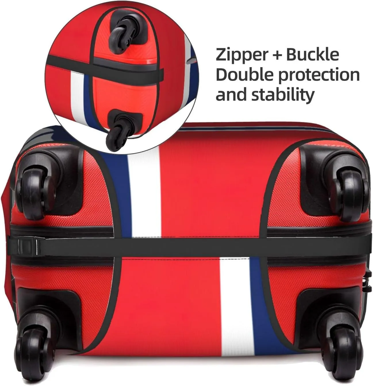 Norwegian Flag Print Luggage Cover For Suitcases, Elastic Travel Bag For Luggage, Stylish Design