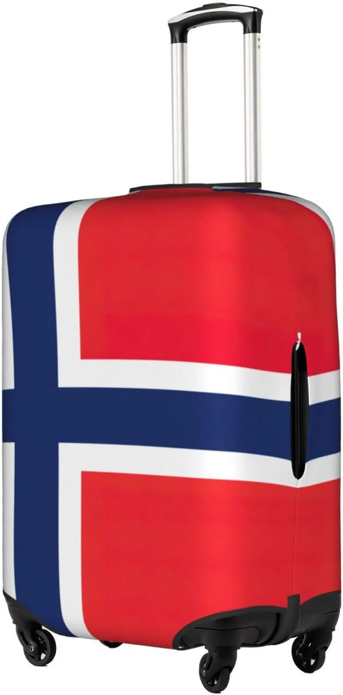 Norwegian Flag Print Luggage Cover For Suitcases, Elastic Travel Bag For Luggage, Stylish Design
