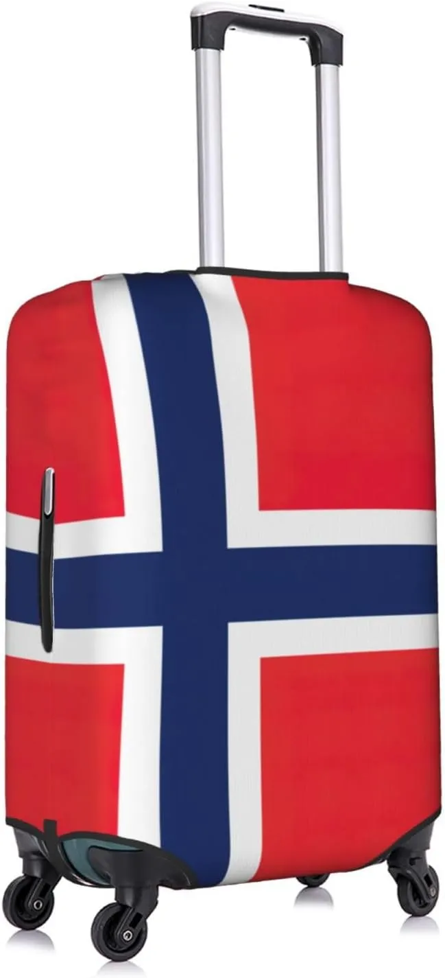 Norwegian Flag Print Luggage Cover For Suitcases, Elastic Travel Bag For Luggage, Stylish Design