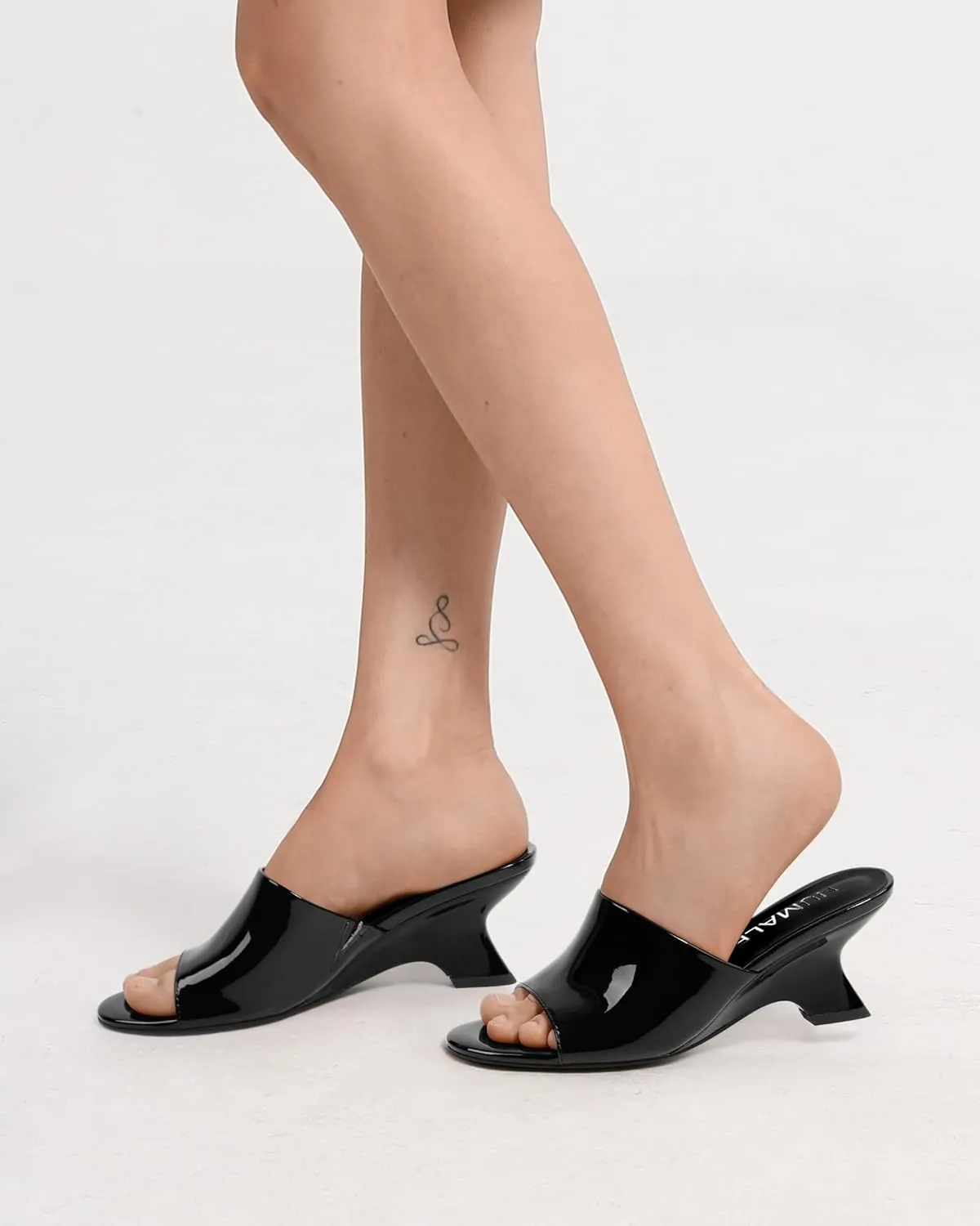 NUMALEO Women's Comfortable Low Kitten Heels Sandals, Slip-On Open Peep Toe Wedge Slide Mules, Summer Dress Shoes for Party, Homecoming, Daily Wear