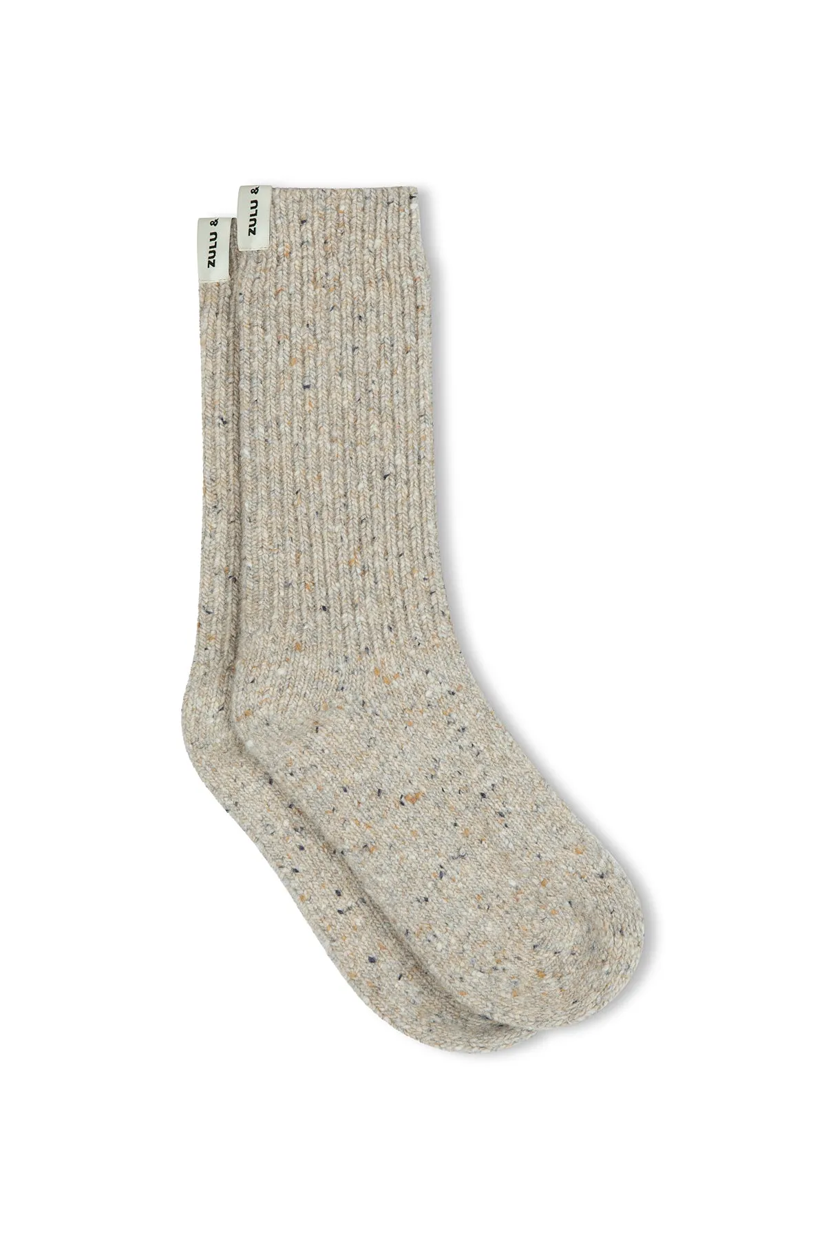 Oat Marle Merino Wool Blend Knit Sock