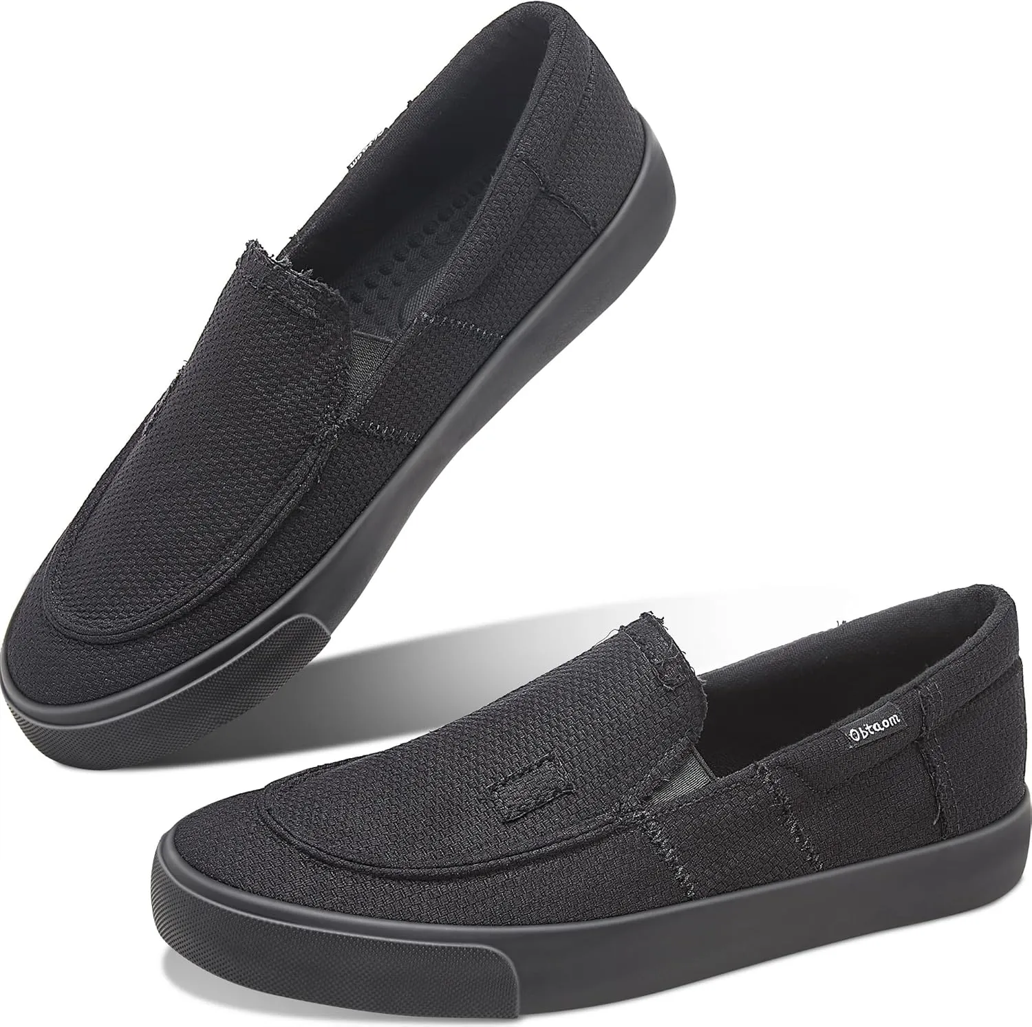 Obtaom Slip On Shoes Canvas Slip On Sneakers Comfy Arch Support Loafers Casual Canvas Fashion Sneaker