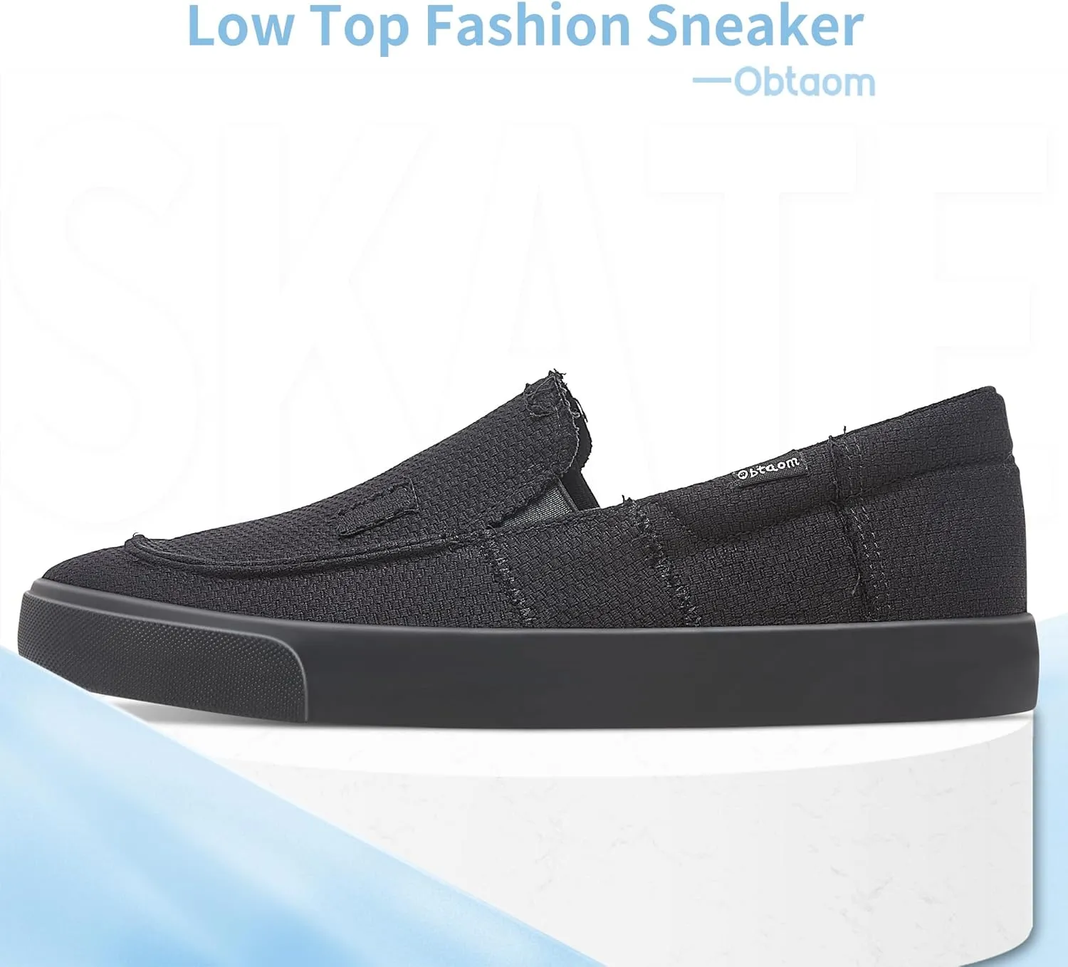 Obtaom Slip On Shoes Canvas Slip On Sneakers Comfy Arch Support Loafers Casual Canvas Fashion Sneaker