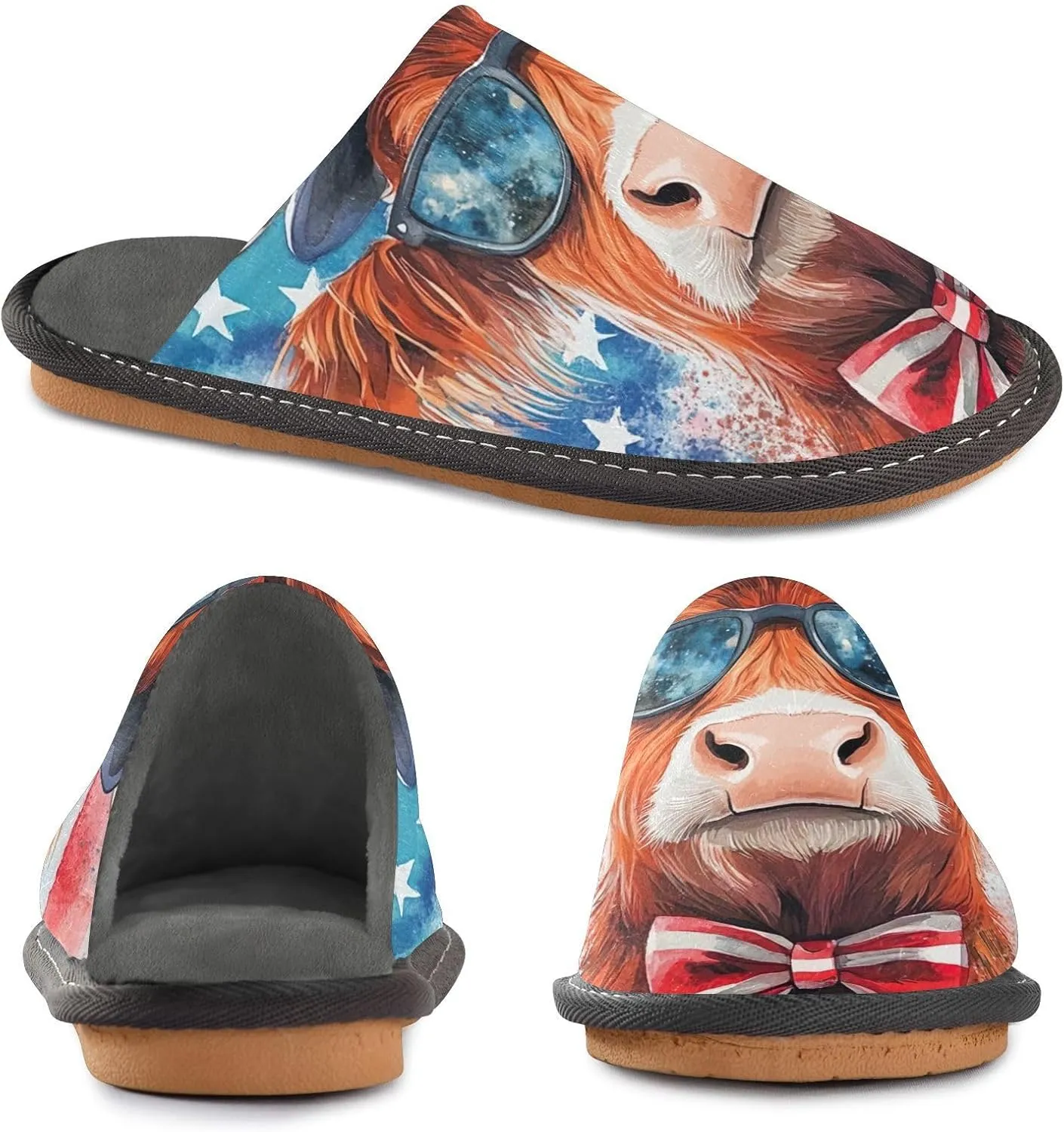 ODAWA Sloth Tree Party Ladies Slippers House Memory Foam Warm Slip on House Shoes