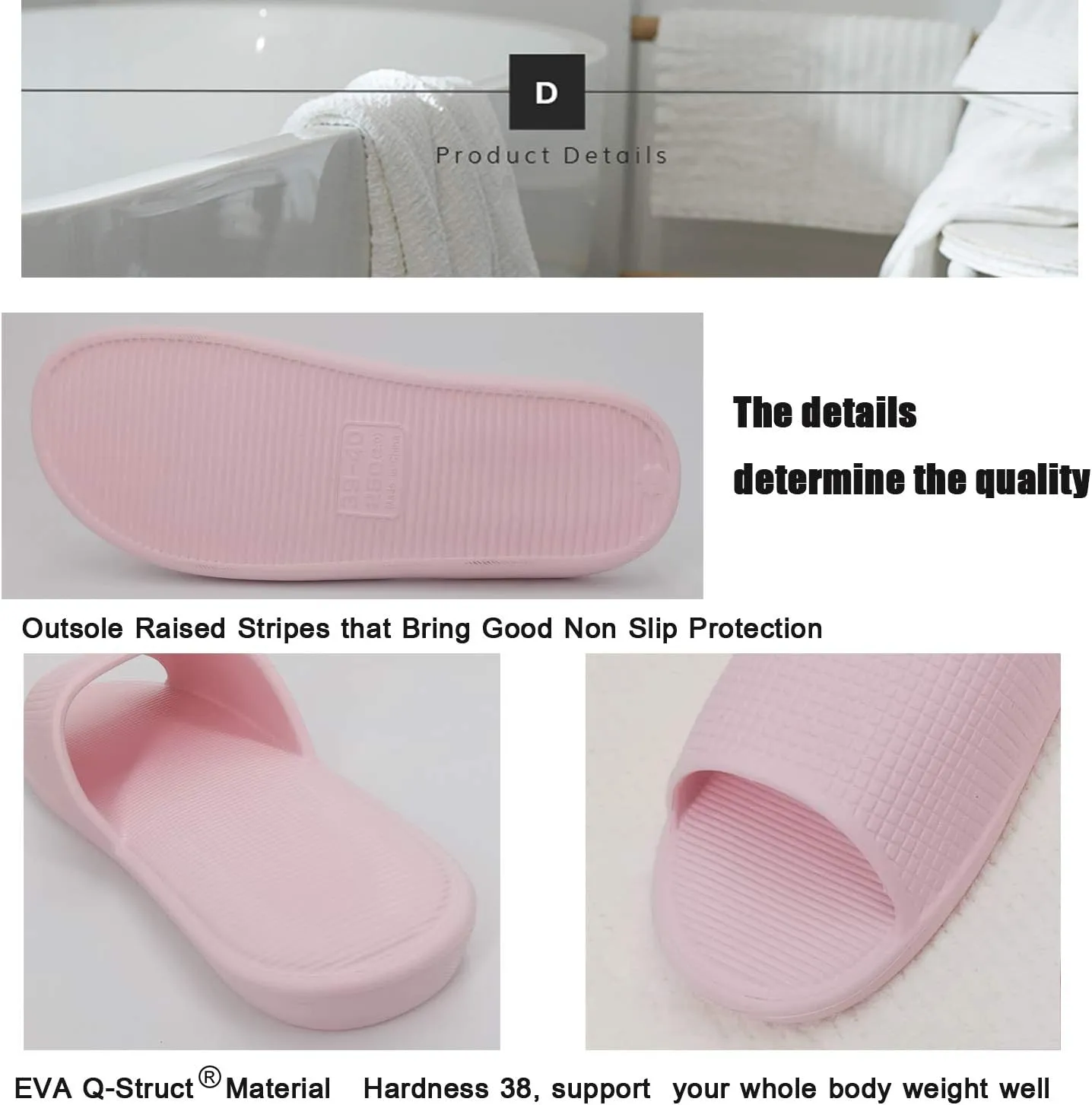 ofoot Stylish and Cozy Women's Comfort Indoor and Outdoor Casual Slide Sandals Non-Slip Shower Slippers - Unisex Soft Flip Flops