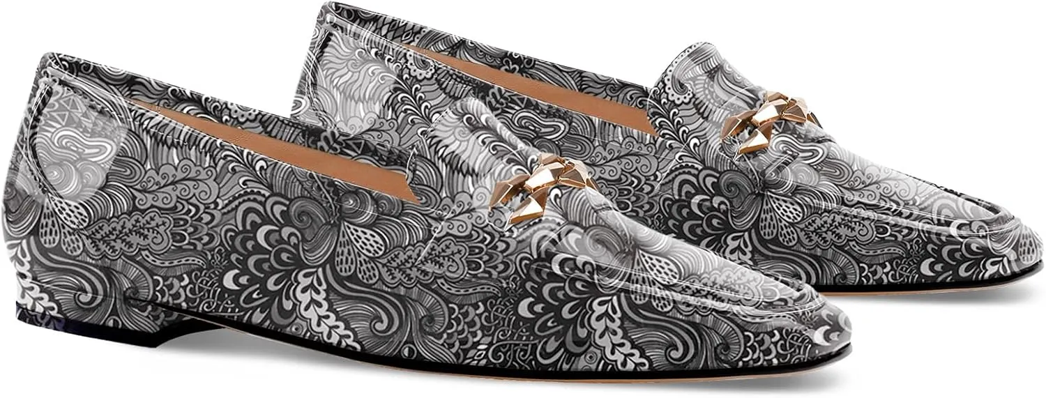 Oh Mispares Womens Loafers Square Toe Low Heel Penny Loafers Fashion Comfortable Slip on Flats Casual Dressy Shoes for Women Work Office Patent Leather