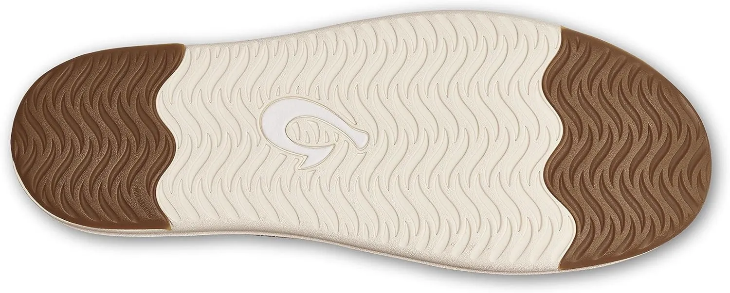 OLUKAI Kakaha Men's Slip-On Shoes, Full-Grain Leather Sneakers, Gel Insert for Comfort & Support, Comfort Fit & Wet Grip Rubber