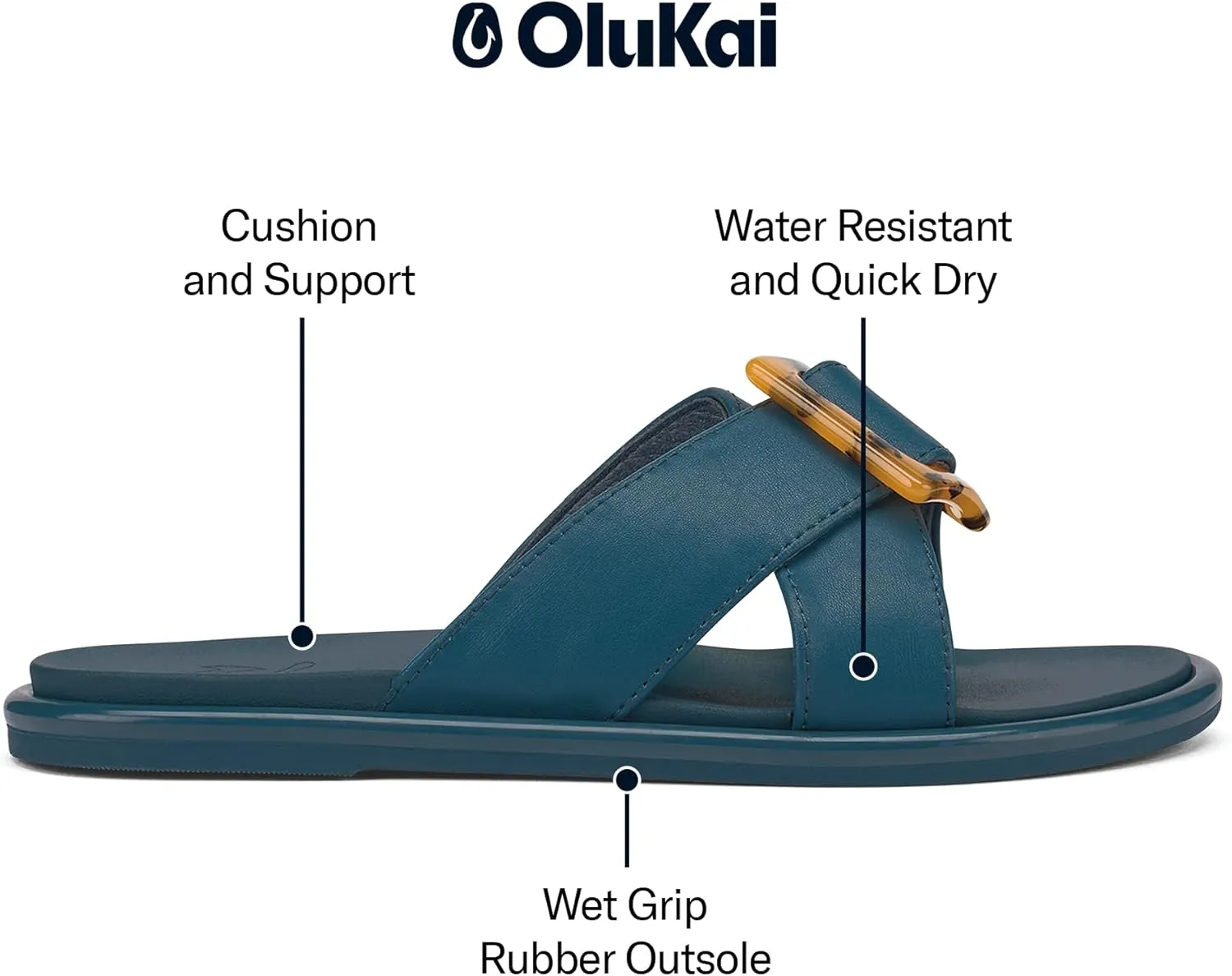 OLUKAI La'i Women's Slide Sandals, Everyday Shoe & Water-Friendly, All-Day Comfort, Stylish & Durable