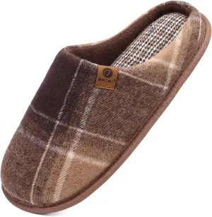 ONCAI Mens Cozy Memory Foam Scuff Slippers Slip On Warm House Shoes Indoor/Outdoor with Best Arch Support