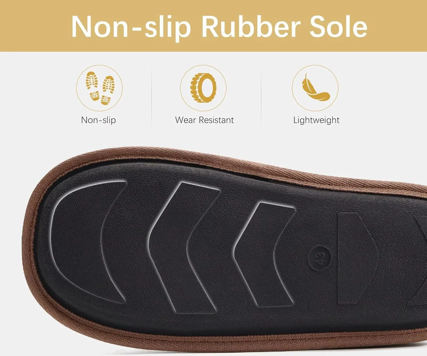 ONCAI Mens Cozy Memory Foam Scuff Slippers Slip On Warm House Shoes Indoor/Outdoor with Best Arch Support
