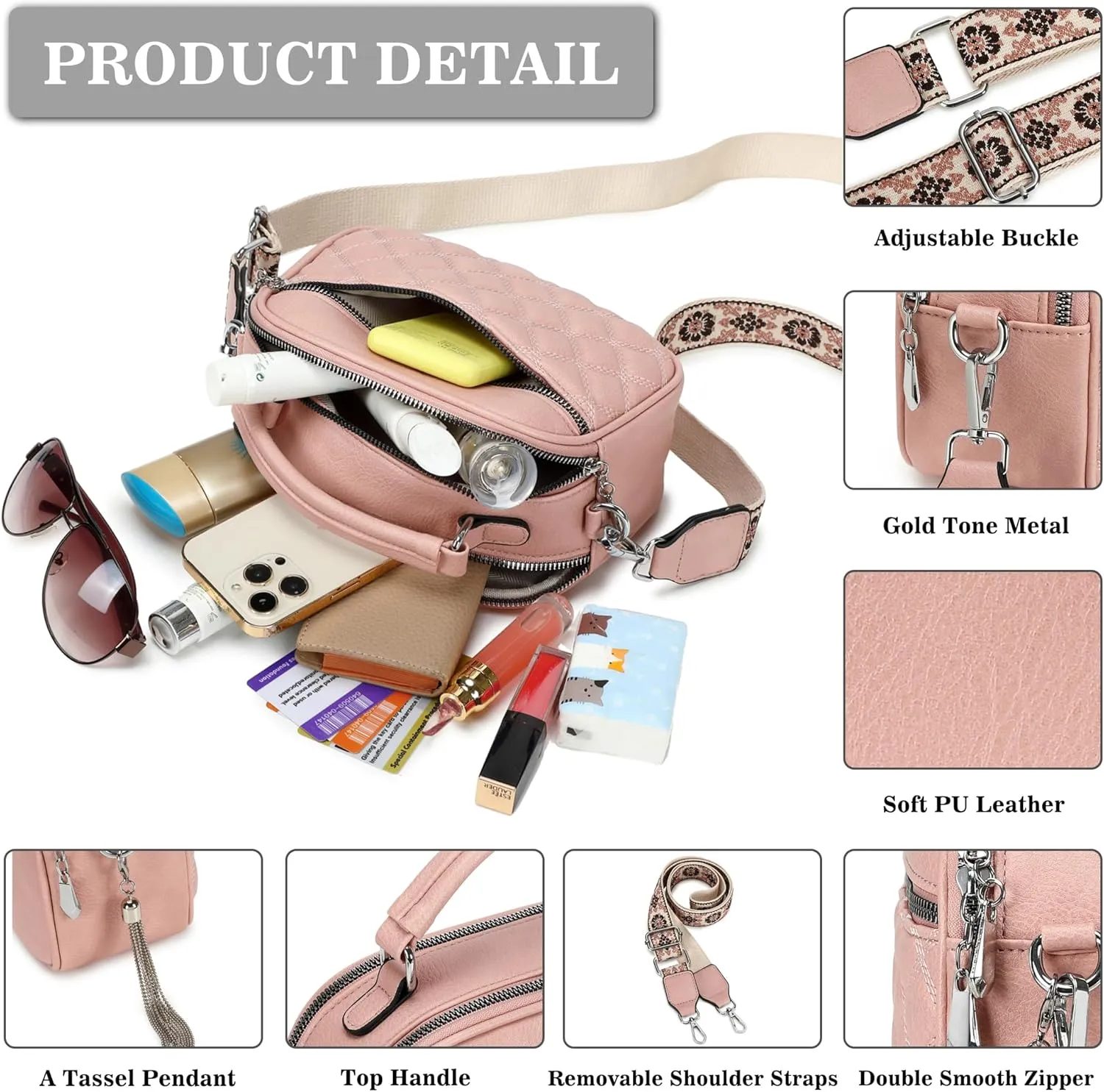 OPAGE Small Crossbody Bags for Women Trendy, Soft PU Leather Womens Crossbody Purse Shoulder Handbags