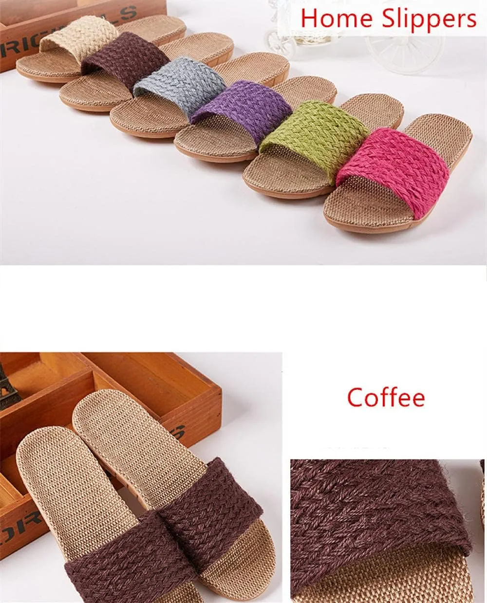 Open Toe Slipper Slidesindoor Slippers Women Shoes Breathable Linen Open Toe House Slippers Home Casual Ladies Soft Bottom Sandal-A_9_Us (D 7 US)