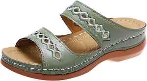 Orthopedic Sandals for Women Embroidered Wedge Perfectchose Arch Support Sandals Non-Slip Breathable Outdoor Walking Shoes Lightweight Memory Foam Platform Shoes