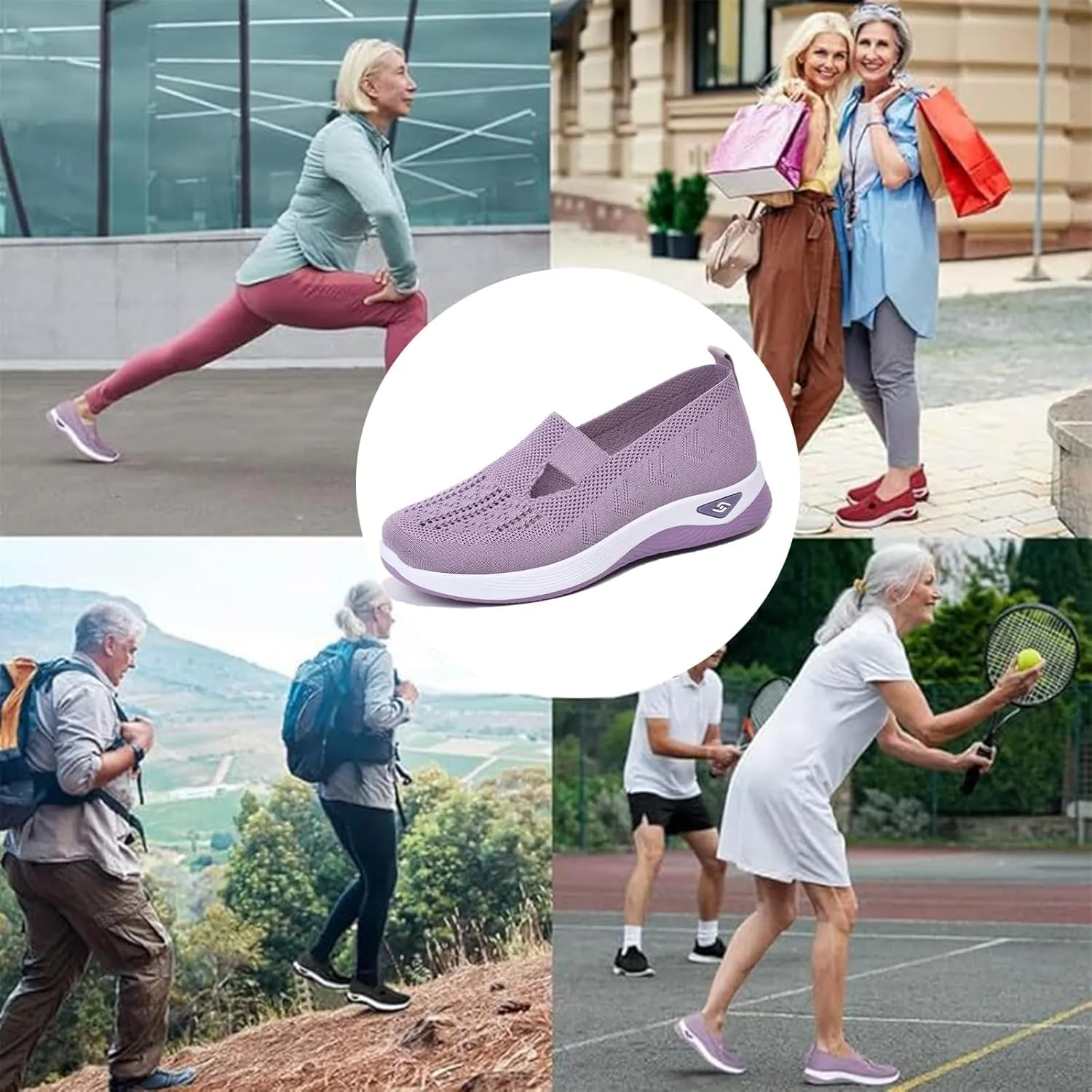 Orthopedic Walking Shoes for Women 2024 New Women's Woven Breathable Soft Sole Shoes Mesh Slip On Sneakers
