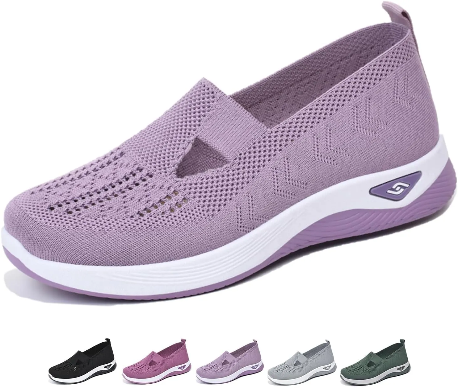 Orthopedic Walking Shoes for Women 2024 New Women's Woven Breathable Soft Sole Shoes Mesh Slip On Sneakers
