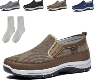 Orthoture Mens Shoes, Orthowalkway Mens Shoes Slip On, Men's Canvas Loafers,Outdoor Casual Non Slip Sneakers