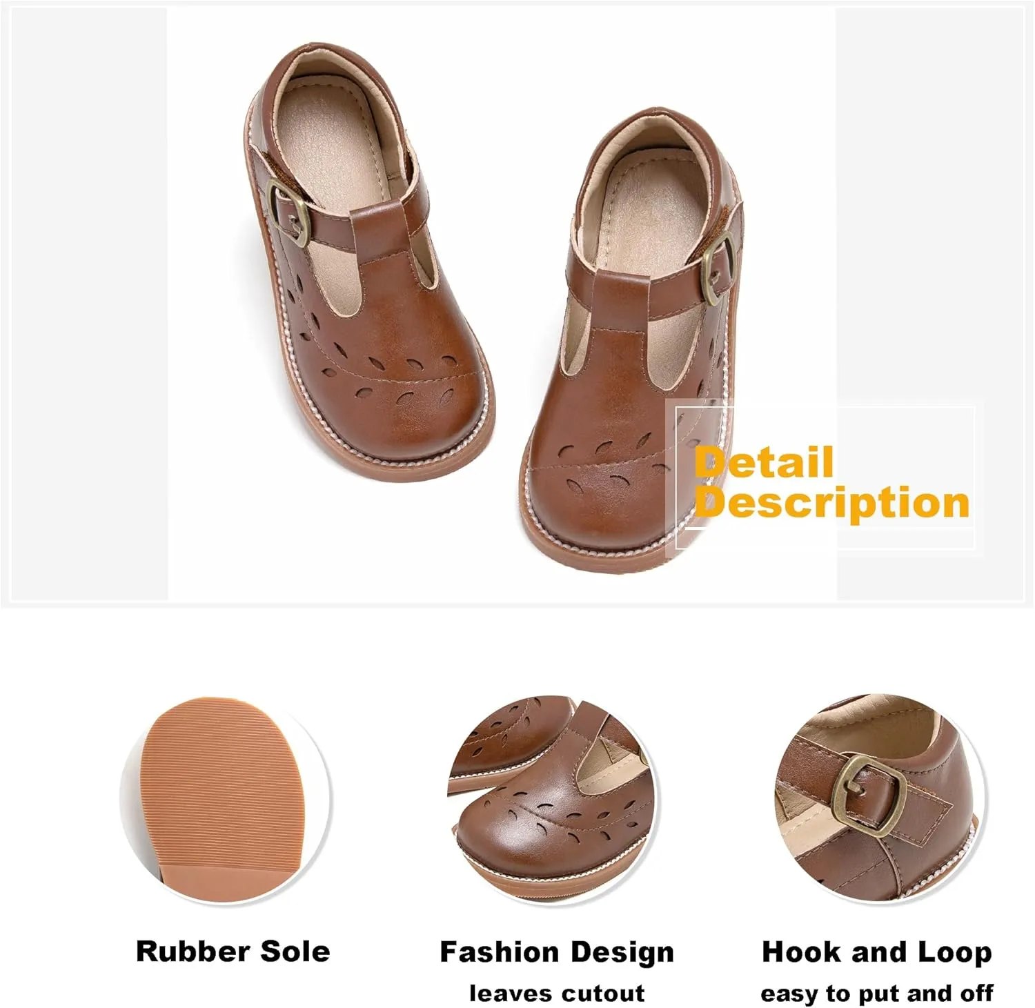 Otter MOMO Toddler/Little Girls Mary Jane Slip-on School Uniform Party Dress Shoes