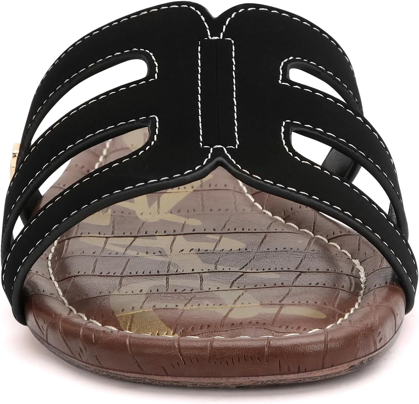 PARTY Women's Slide Sandals - Summer Open Toe H-Band Flat Sandal for Women, Slip On Casual Dressy Beach Ladies Sandal