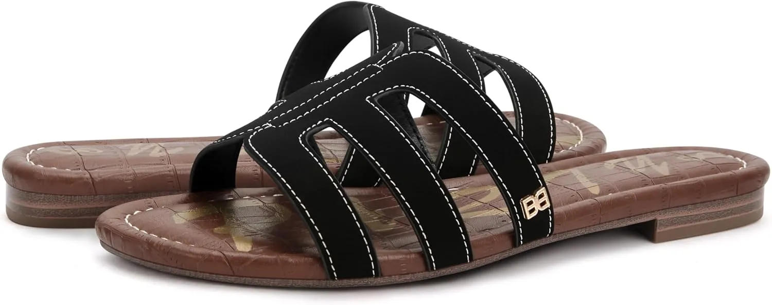 PARTY Women's Slide Sandals - Summer Open Toe H-Band Flat Sandal for Women, Slip On Casual Dressy Beach Ladies Sandal