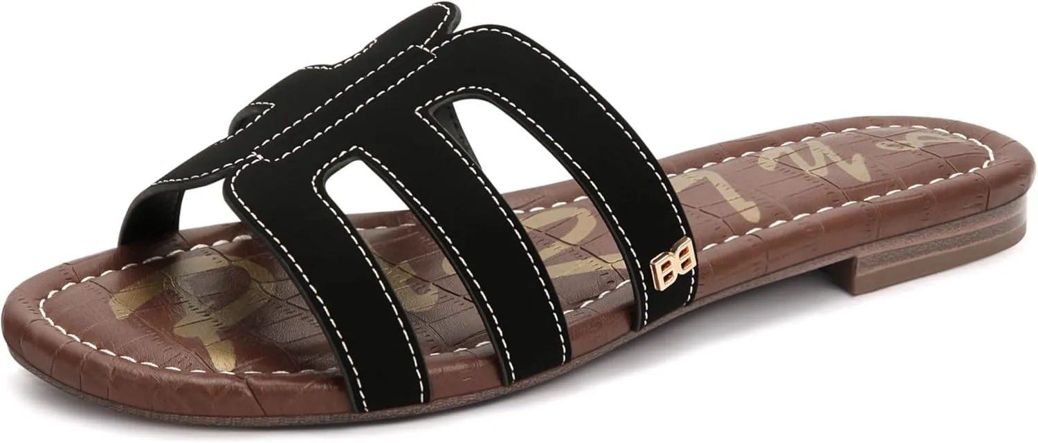 PARTY Women's Slide Sandals - Summer Open Toe H-Band Flat Sandal for Women, Slip On Casual Dressy Beach Ladies Sandal