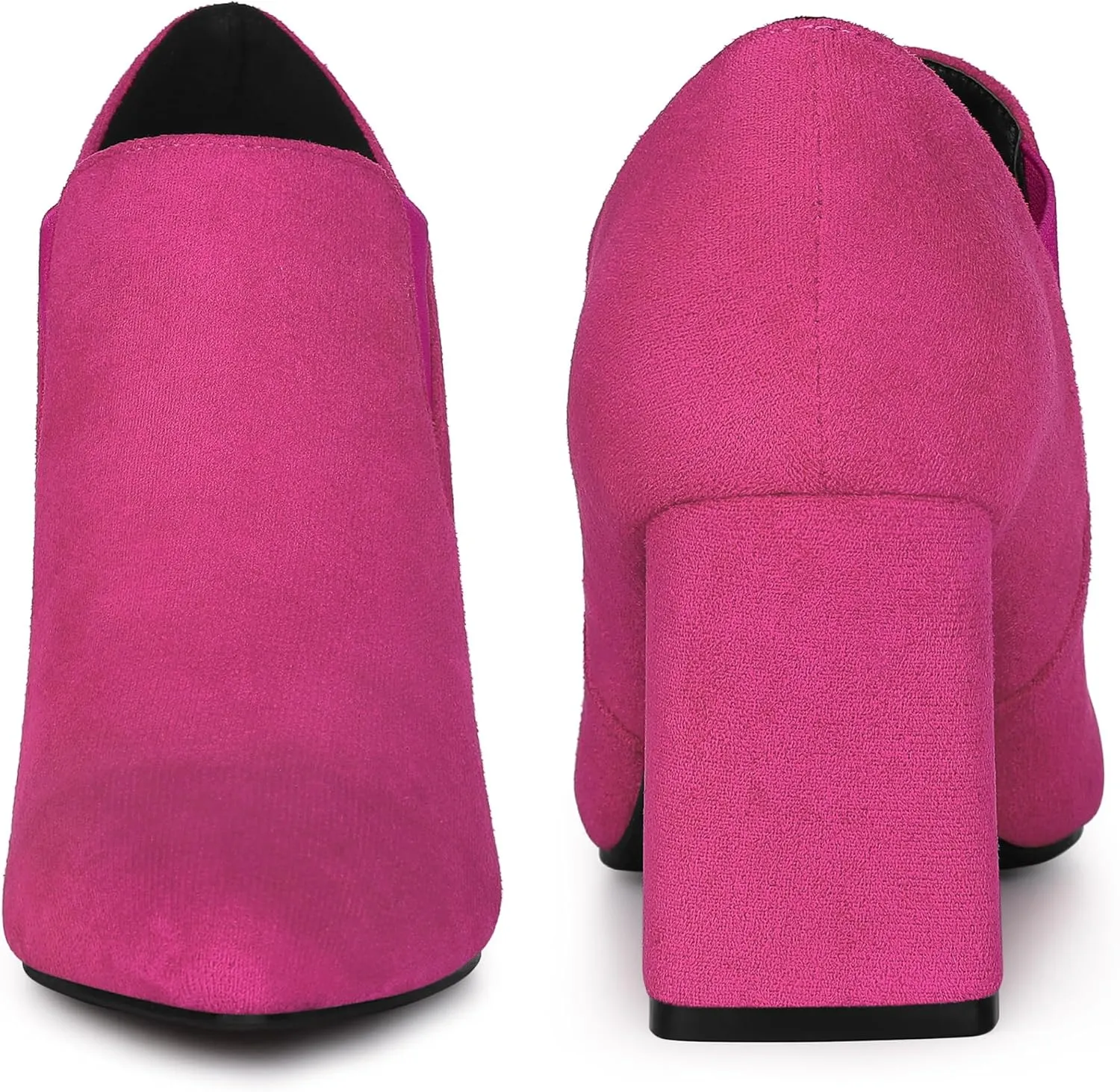 Perphy Pointy Toe Slip on Chunky Heels Chelsea Ankle Booties for Women