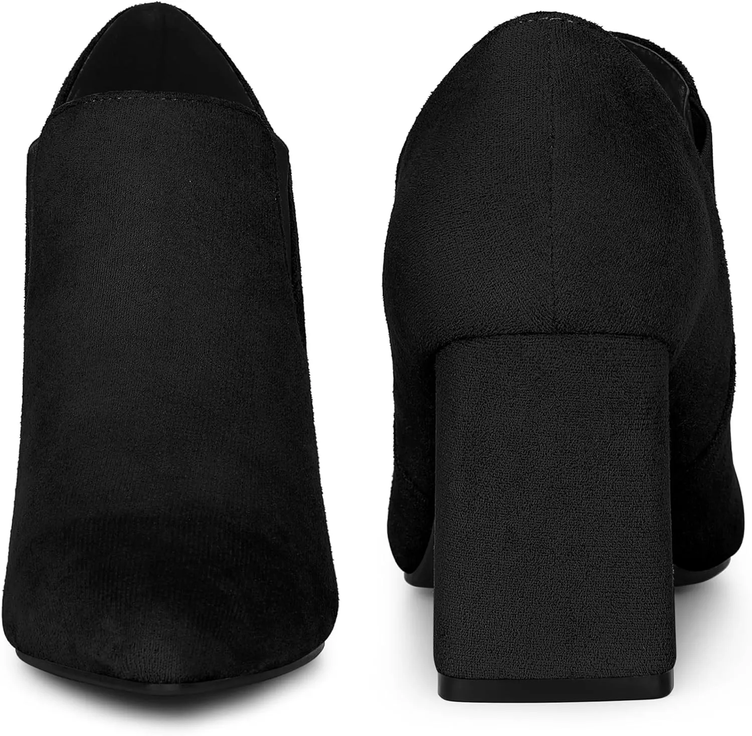 Perphy Pointy Toe Slip on Chunky Heels Chelsea Ankle Booties for Women