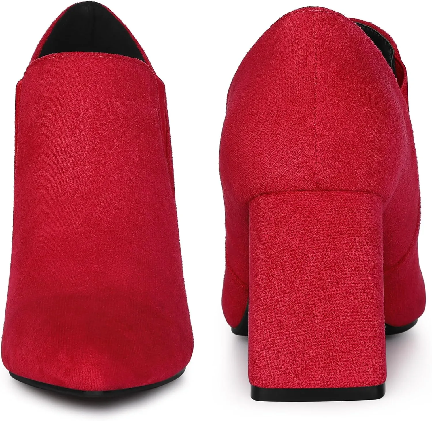 Perphy Pointy Toe Slip on Chunky Heels Chelsea Ankle Booties for Women