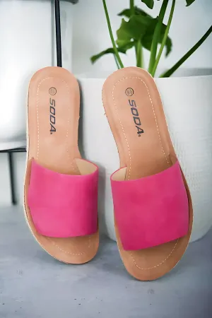 Pink Casual Slide Sandals