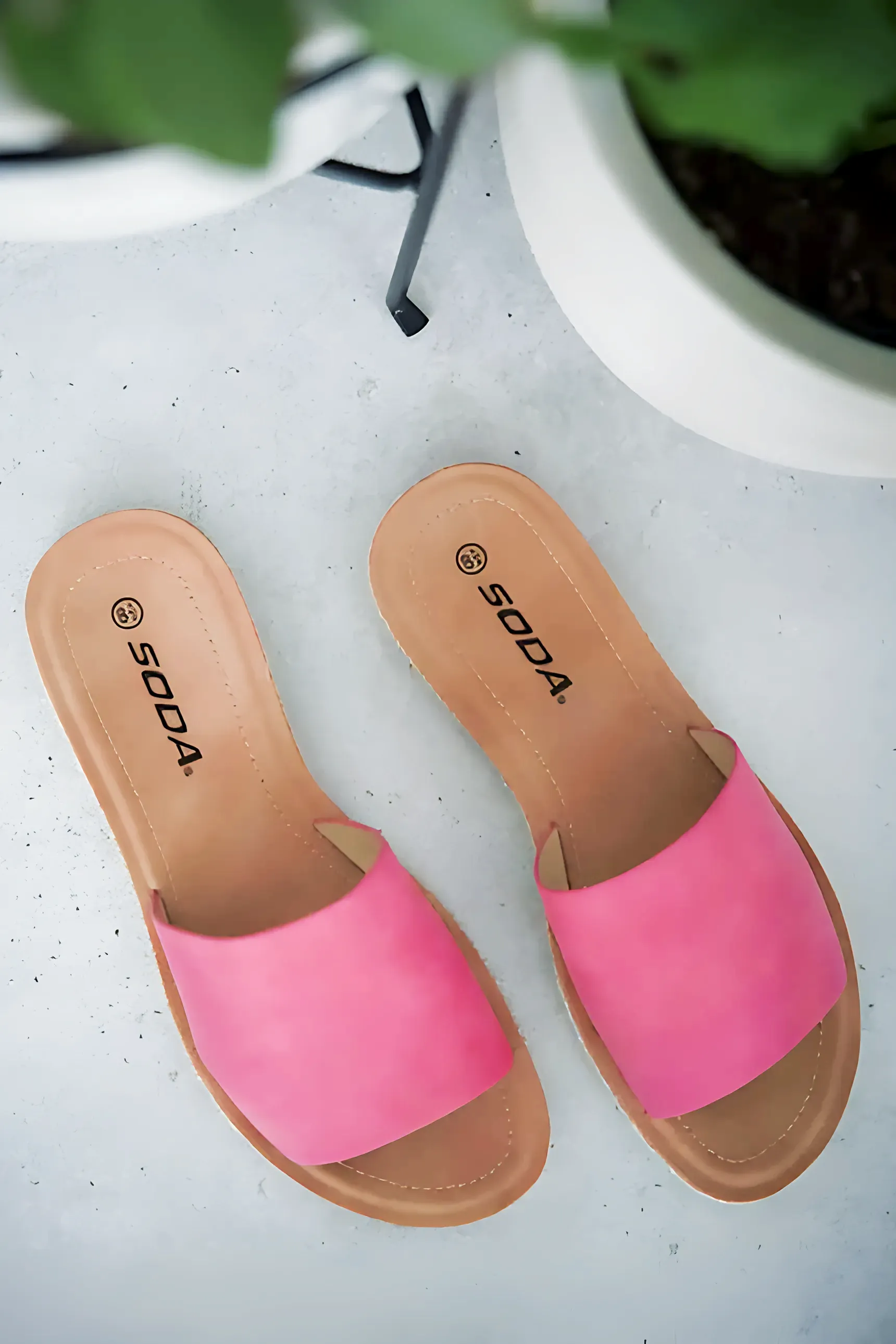 Pink Casual Slide Sandals