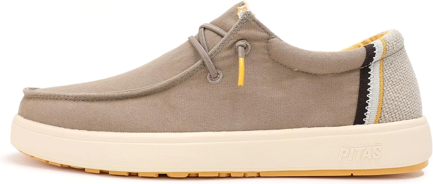 PITAS Men's Cana Slip-On Boat Shoes | Casual Loafers for Men | Comfortable & Lightweight Slip On Shoes | Taupe