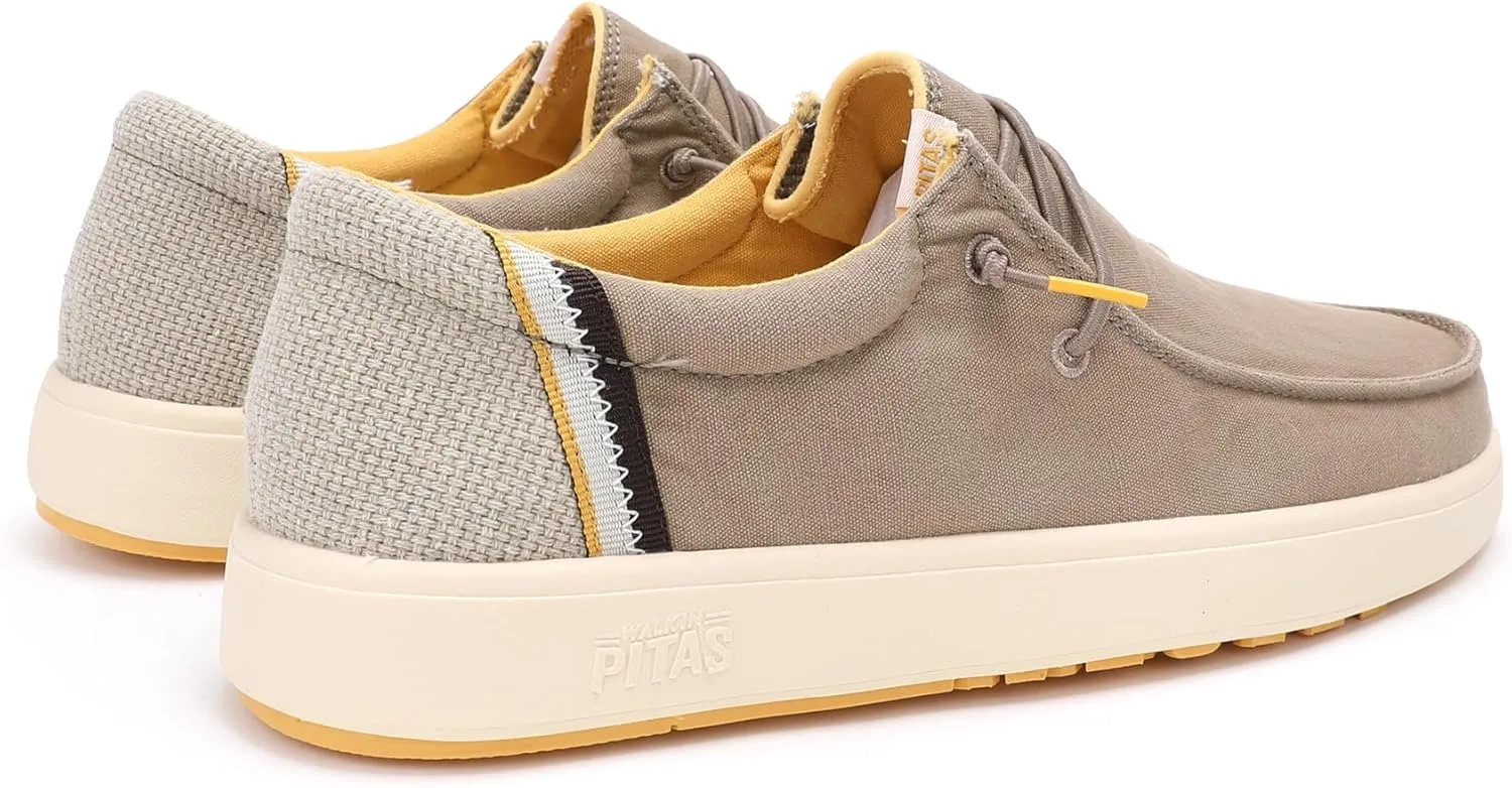 PITAS Men's Cana Slip-On Boat Shoes | Casual Loafers for Men | Comfortable & Lightweight Slip On Shoes | Taupe