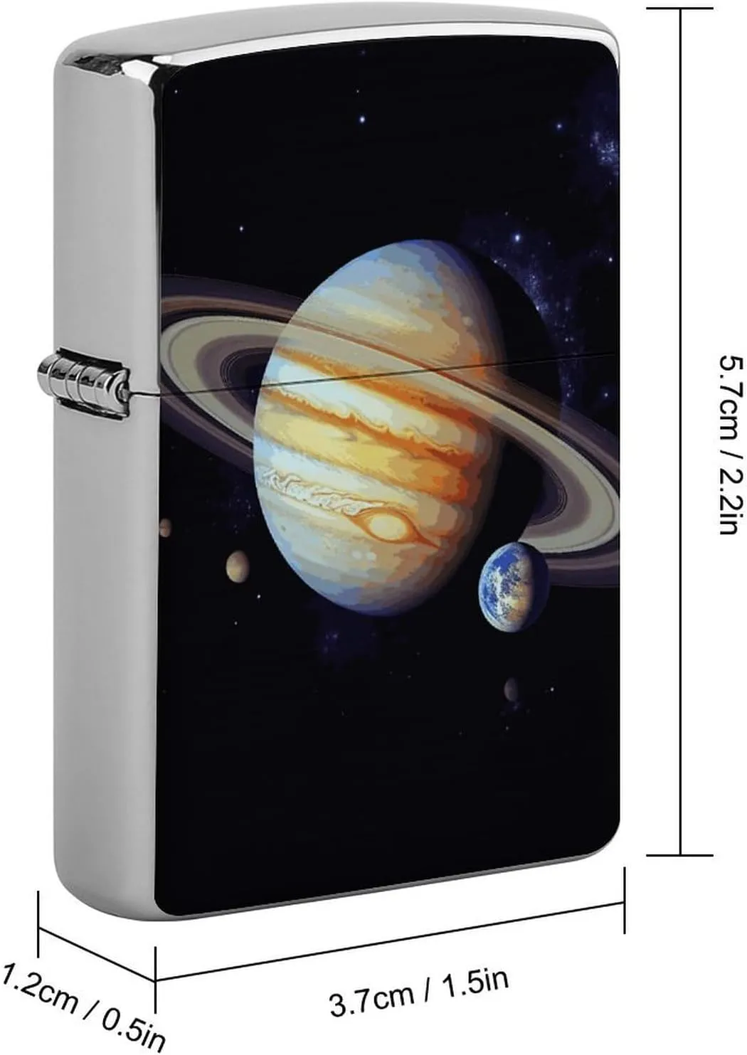 Planet Jupiter Metal Lighter Case, Durable Lighter Protective Cover with Personalized Graffiti Design Easy to Install, Universal Fit for Standard Lighters, Stylish & Unique Idea
