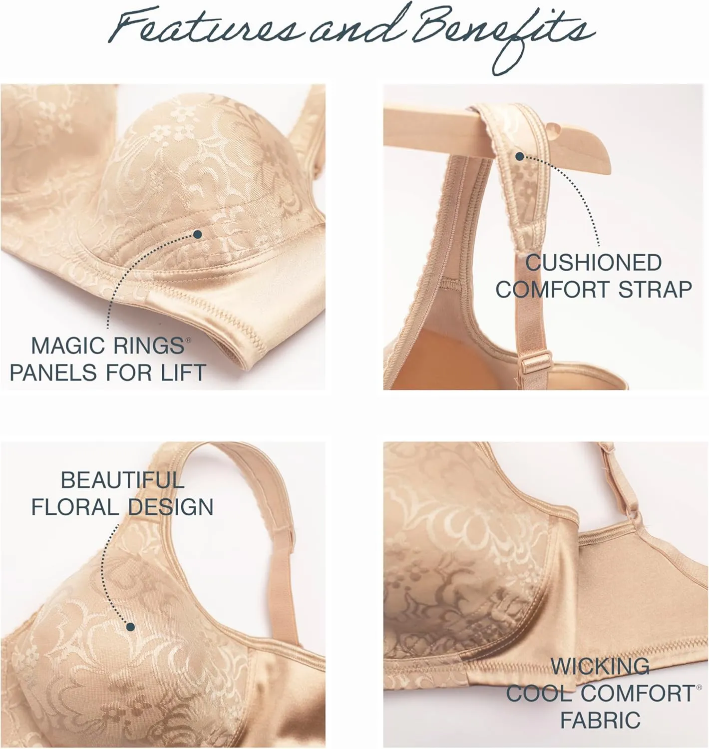 Playtex Women's Wireless Bra, 18 Hour Plus-Size Bras Available, Ultimate Lift, Moisture-Wicking, Single or 2-Pack