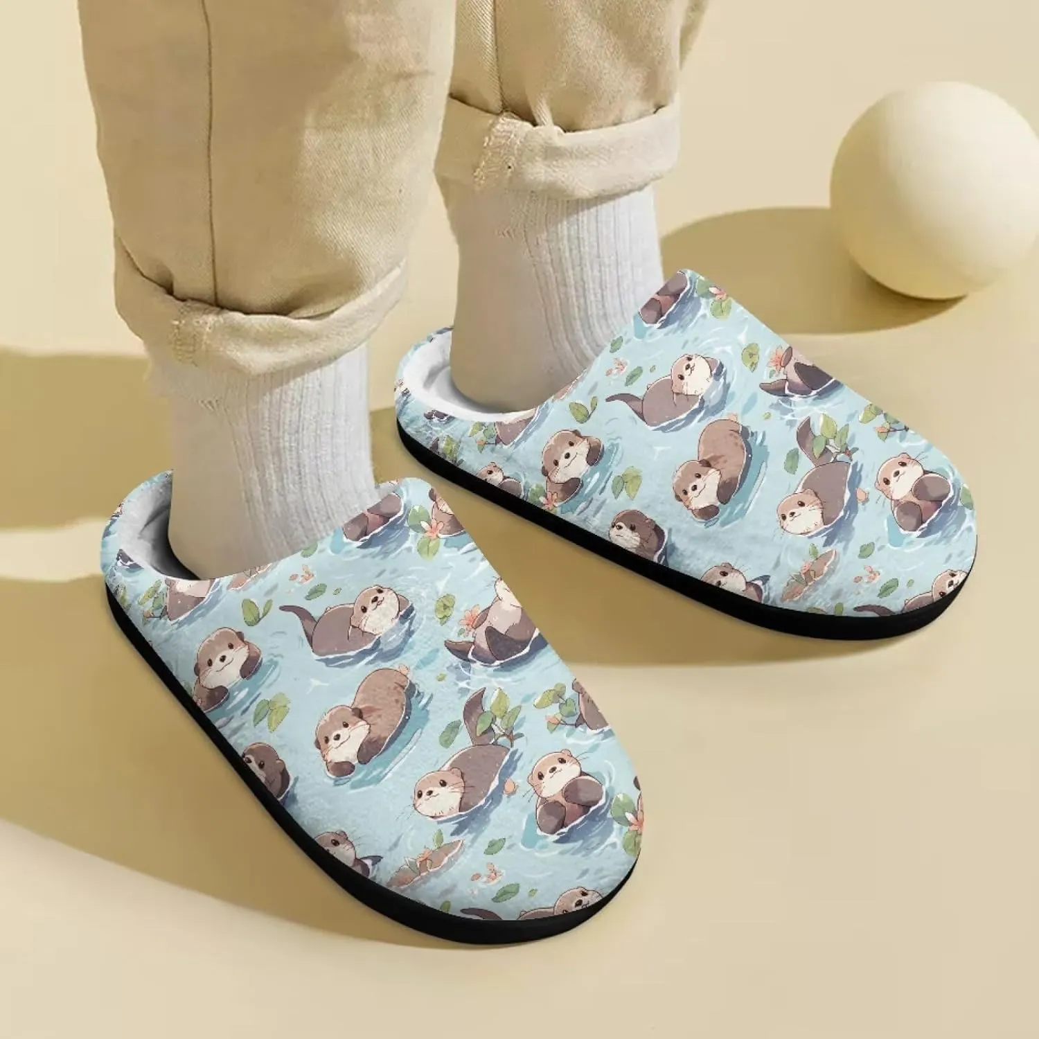 Polero Cute Printed Kids Slippers - Soft Plush Winter Slip On House Slippers