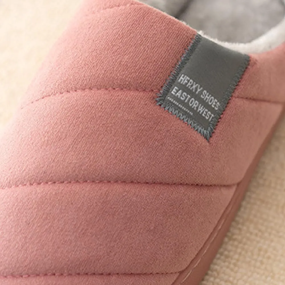 Premium Comfort Cotton Thermal Stripes Non Slip Women's Fuzzy House Slippers Indoor Soft Warm Home Furry Shoes