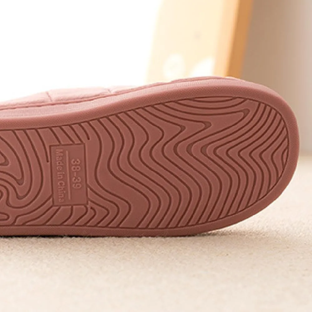 Premium Comfort Cotton Thermal Stripes Non Slip Women's Fuzzy House Slippers Indoor Soft Warm Home Furry Shoes