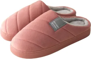 Premium Comfort Cotton Thermal Stripes Non Slip Women's Fuzzy House Slippers Indoor Soft Warm Home Furry Shoes