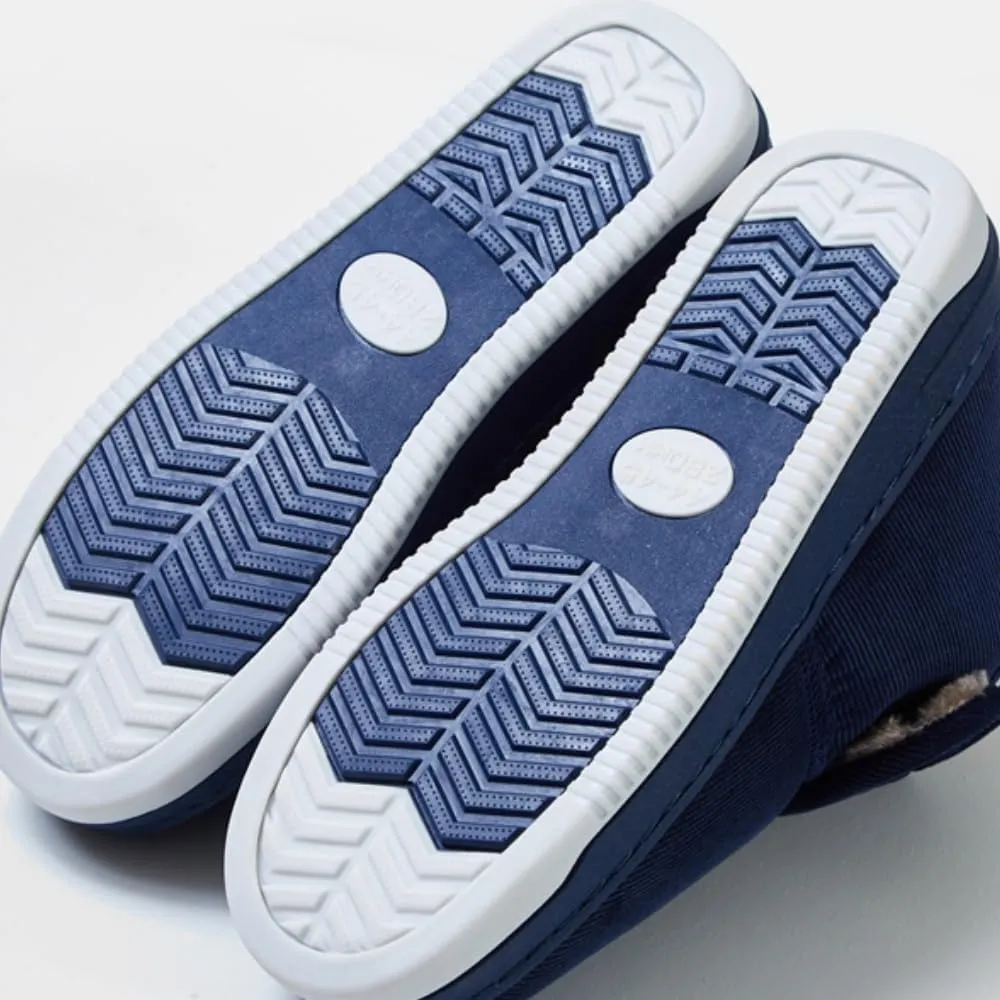 Premium Comfort Extra Warm Cotton High Top Closed Back Thermal Non Slip Men's Fuzzy House Slippers Inddor Soft Shoes