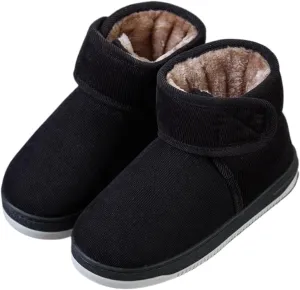 Premium Comfort Extra Warm Cotton High Top Closed Back Thermal Non Slip Men's Fuzzy House Slippers Inddor Soft Shoes