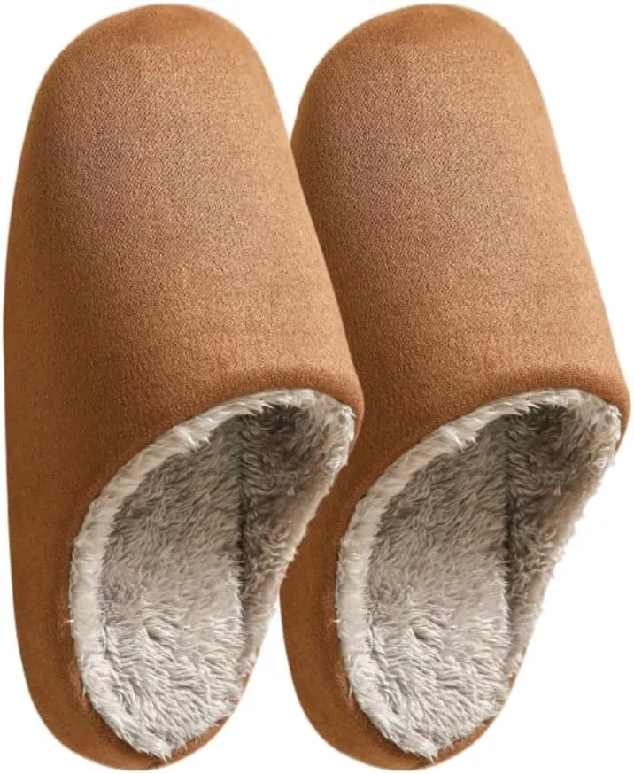 Premium Comfort Silent Quiet Sole Lightweight Non Slip Men's Fuzzy House Slippers Inddor Soft Warm Furry Shoes