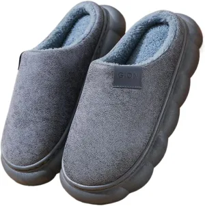 Premium Comfort Suede Thermal Non Slip Men's Fuzzy House Slippers Inddor Soft Warm Furry Shoes Memory Foam Sole