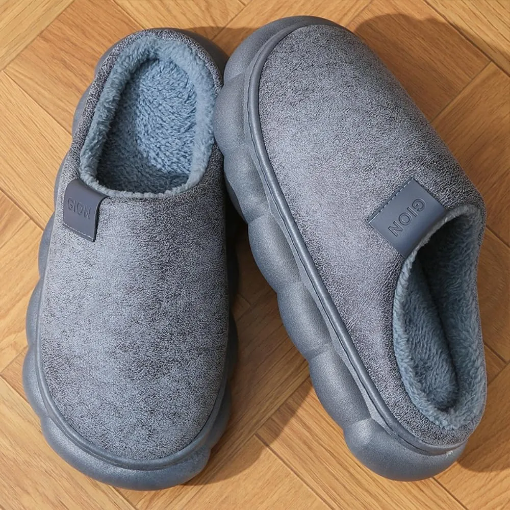 Premium Comfort Suede Thermal Non Slip Men's Fuzzy House Slippers Inddor Soft Warm Furry Shoes Memory Foam Sole