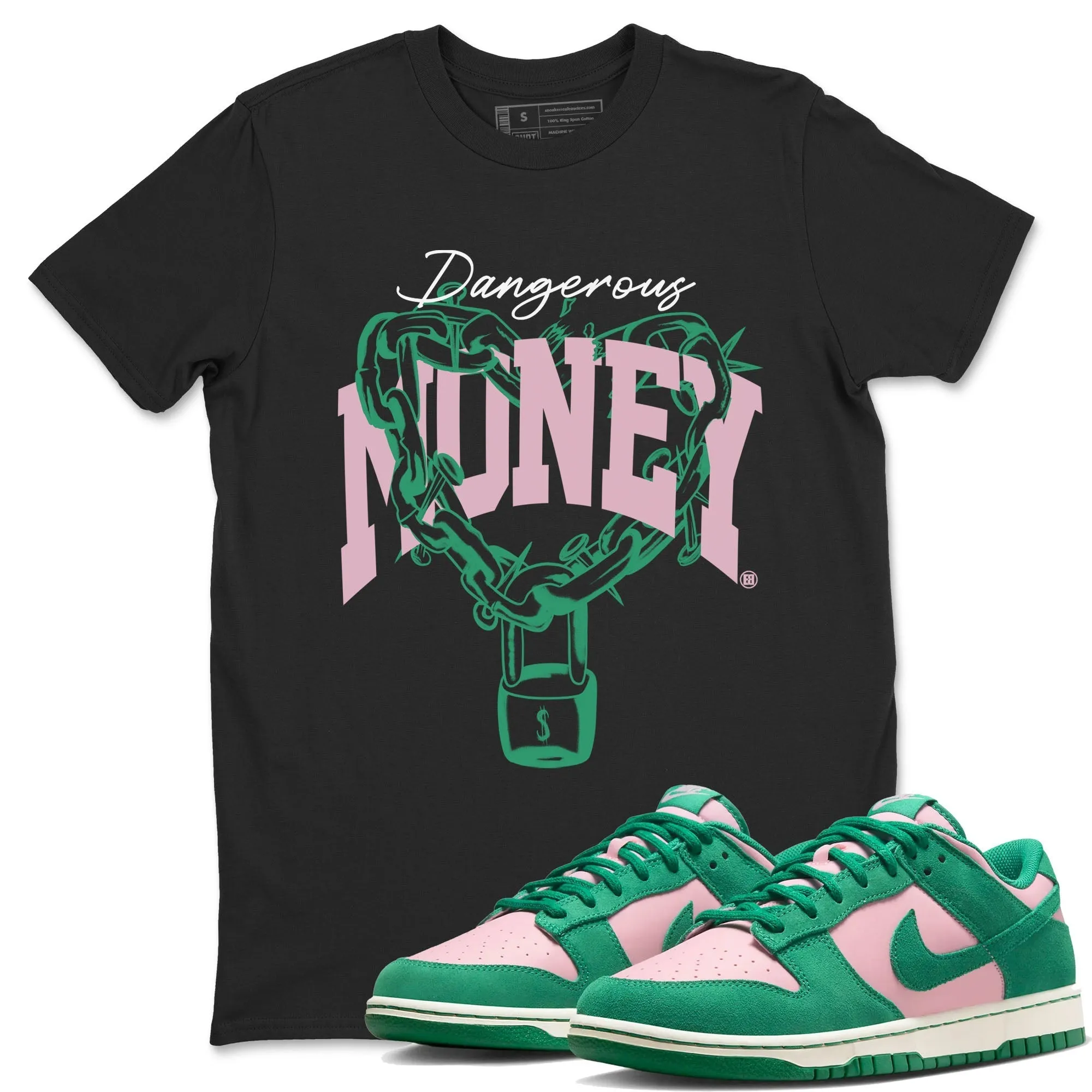Premium - SNRT Malachite Pink Sneaker Soft Tees Dunk Medium Dangerous Money End-of-season sale