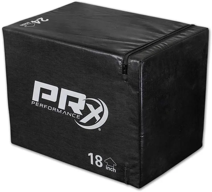 PRx Performance 3-in-1 Plyo Boxes, Plyometric Jump Training and Conditioning Box for All Athletes Soft Foam 16"/18"/24", Soft Foam 20"/24"/30" and, Wood 20"/24"/30"
