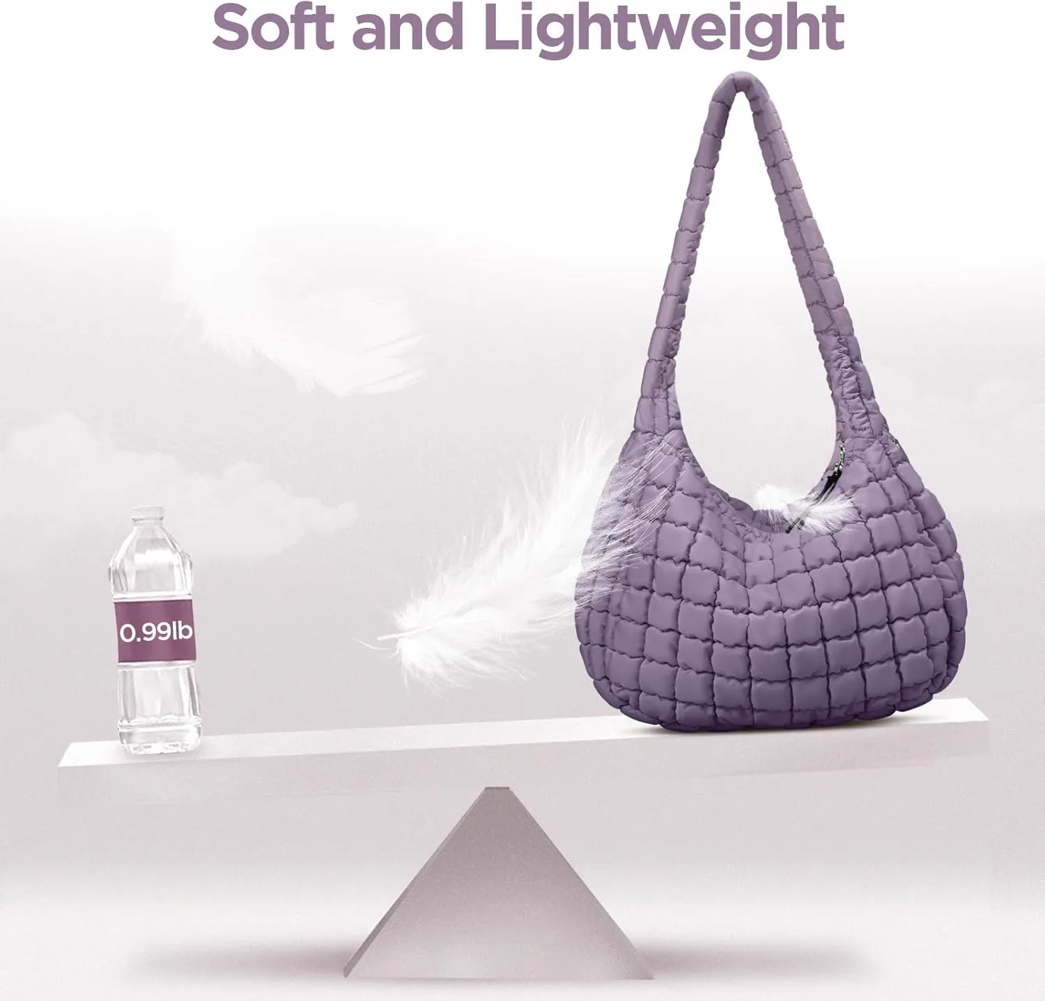 Puffer Tote Bag for Women Large Quilted Tote Bag Quilted Carryall Bag Soft Puffy Crossbody Bag Hobo Handbags Puff Purse