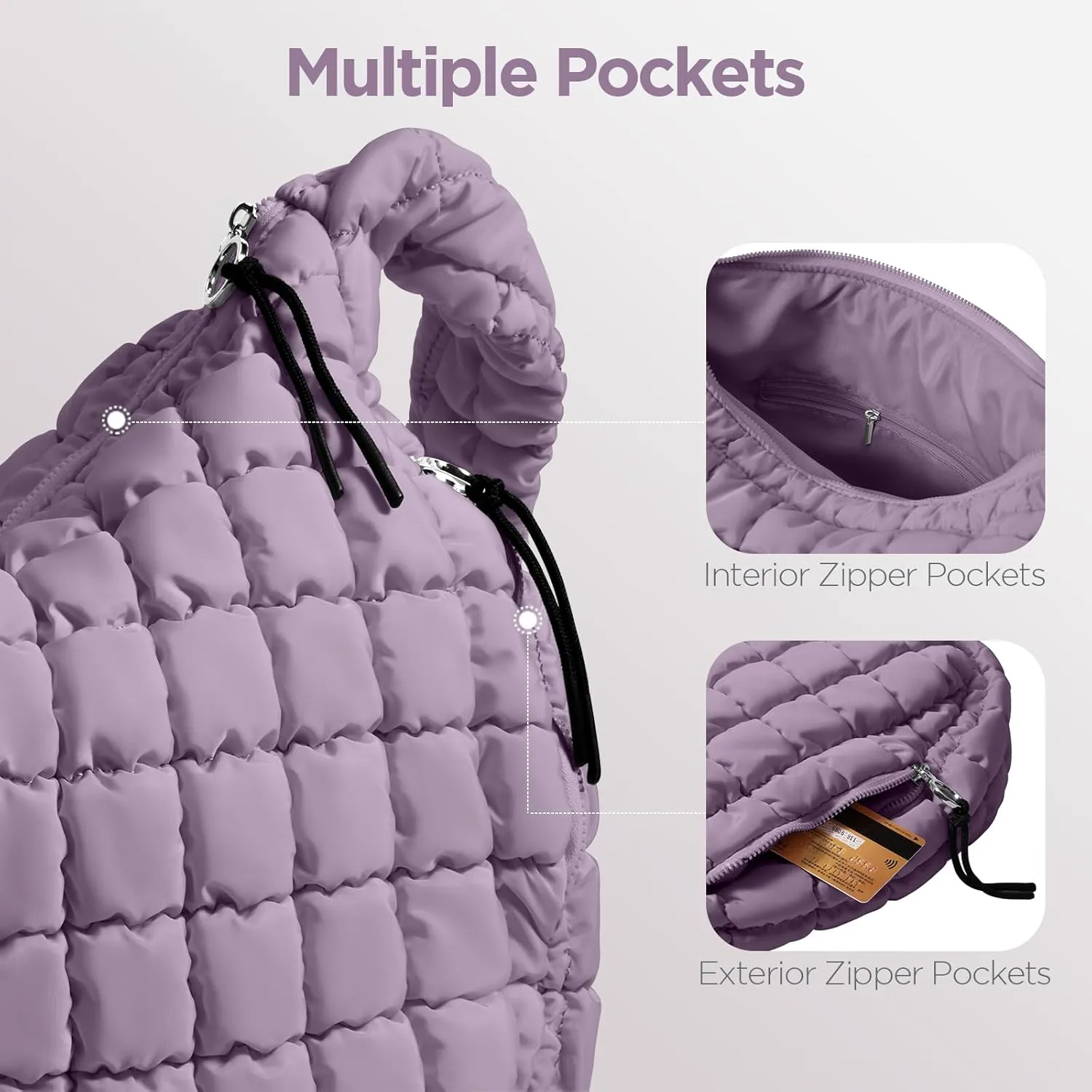 Puffer Tote Bag for Women Large Quilted Tote Bag Quilted Carryall Bag Soft Puffy Crossbody Bag Hobo Handbags Puff Purse