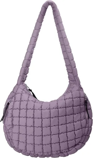 Puffer Tote Bag for Women Large Quilted Tote Bag Quilted Carryall Bag Soft Puffy Crossbody Bag Hobo Handbags Puff Purse